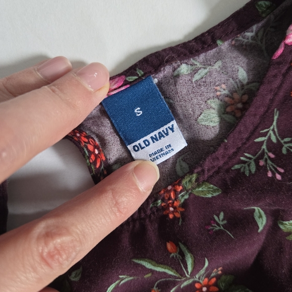 Old Navy bundle! Puff-Sleeves Floral-Prints Pintucked Smocked Midi Swing Dress S - Picture 4 of 10